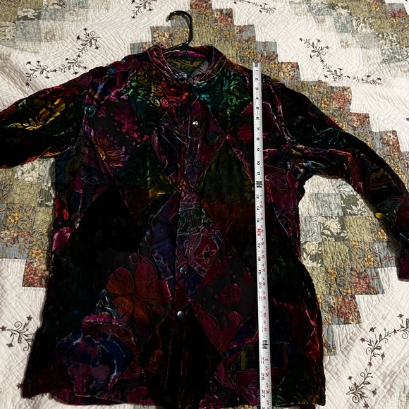 Vintage mesh/velvet button shirt - Picture 8 of 12